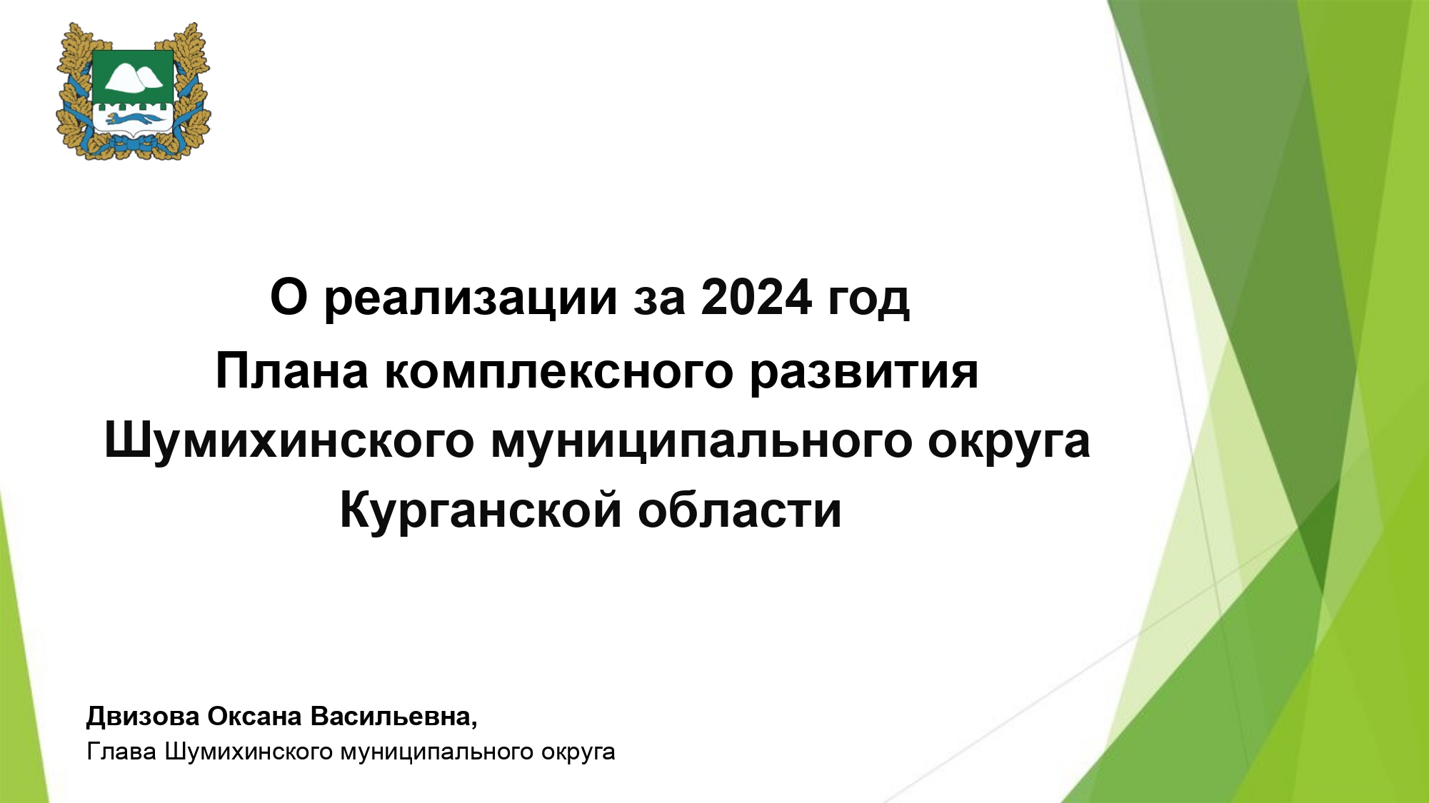 О реализации Плана комплексного развития Шумихинского муниципального округа Курганской области за 2024 год:.